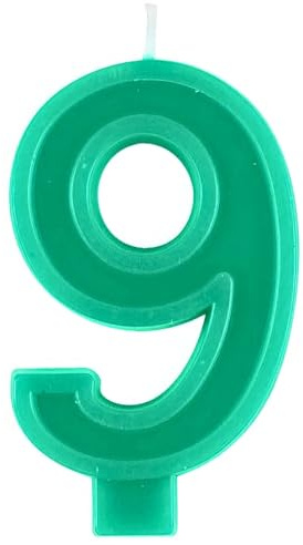 Unique 11799 Geburtstagskerze – 9 cm – Form mit Erhöhtem Rand – Grüne Farbe – 1 Stück (1 Packung), Green