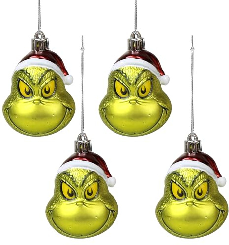 The Grinch Weihnachtskugeln aus Kunststoff, 4er-Set (A)