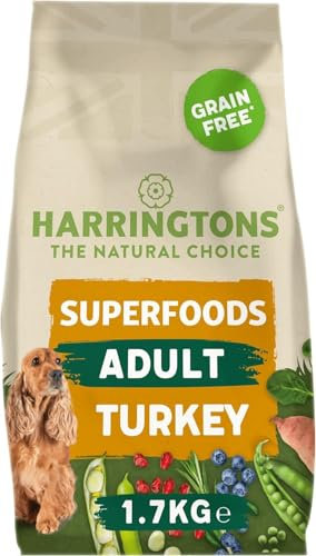 Harringtons Superfoods Complete Grain Free Hypoallergenic Turkey with Veg Dry Adult Dog Food 1.7kg (Pack of 4) - Made with All Natural Ingredients