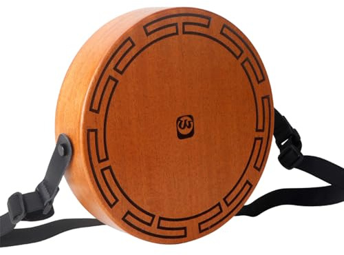 Btuty Holztrommel Cajon Schlaginstrument 2-Tone Flache Trommel mit verstellbarem Schultergurt und Aufbewahrungstaschen Tragbare achteckige Trommel für Anfänger