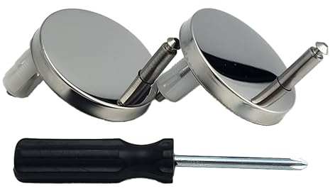 CYILIUEN 1 Set Universal Toilet Seat Hinge Seat Fittings with Installation Tools Expanding Rubber Screws Nuts Bolts for WC Toilet Blind Holes(2 Pack) 1407C3