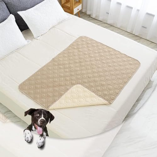 GYURO 100% wasserdichte Hundedecke-Beidseitig verfügbar und weich Hundematte für großeund kleine Hunde,Schutz für Sofa & Bett& Auto - in der Waschmaschine waschbar (Khaki, 60 * 80CM)