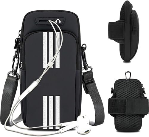 Fascia Braccio Running, Tasche da braccio per cellulare,Porta Cellulare per Correre, Fascia Braccio Smartphone Portacellulare,(nero)