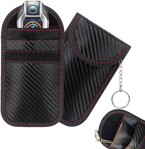 QUALDESN 2 PCS Faraday Pouch for Car Keys, Car Key Signal Blocking Case, RFID Key Pouch Keyless Car Blocker, Anti-Theft Remote Entry Key Less Fobs Protection