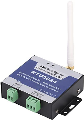 GSM-Tor öffner, Upgrade RTU5024 Schnur Loser Fernbedienung Tür Relais Schalter mit SMS Intelligenter Alarm für Türen, Leitplanken, Verschluss (RTU5024 aktualisierte Version)