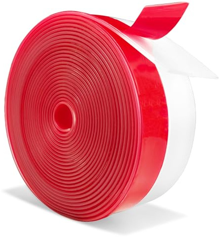 Wide Silicone Weather Stripping, 2 inch (W) x 20 Ft (L) Door Draft Stopper, Silicone Seal Strip for Doors Windows and Shower Glass Gap, Clear