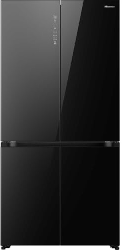 Hisense American Fridge Freezer - Black Glass - E Rated