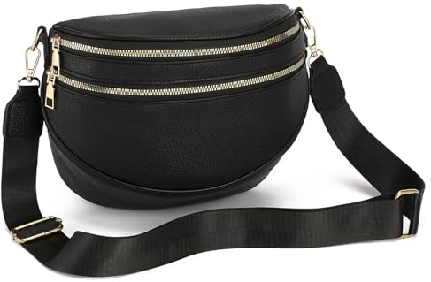 SENDEFN Bauchtasche Damen Umhängetasche Mittelgroß Handtasche Crossbody Bag mit Verstellbar Abnehmbar Breiter Gurt Gürteltasche