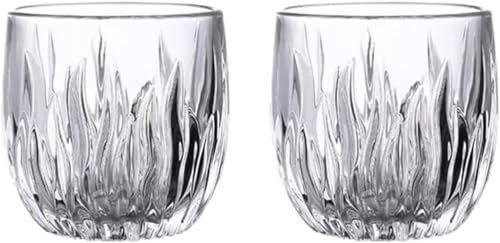 WZYYCV Beer Stein Crystal Clear Glass Set Stemless Wine Glass 270ml / 9.1oz Wine Glasses Set Of 2 Cocktail Glass Pint Glasses