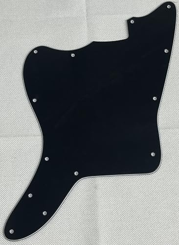 Für Linkshänder Japan Jazzmaster Blank Style Gitarren Pickguard (3-lagig, schwarz)
