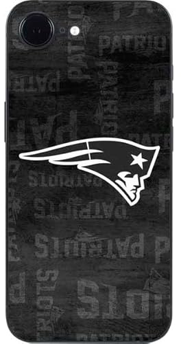 Skinit Decal Phone Skin Compatible with iPhone 16e - Officially Licensed NFL New England Patriots Black & White Design