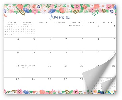 S&O - Calendario magnético floral para nevera de enero de 2026 a junio de 2027, calendario de refrigerador extraíble para rastrear eventos y citas, planificador magnético de 18 meses para nevera para