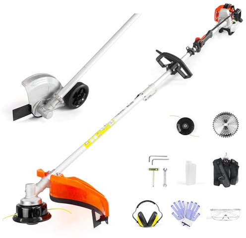 NEO-TEC 26cc 3 in 1 Weed Eater/Wacker Gas Powered 17 Gas String Trimmer Edger Brush Cutter Light Weight 2-Cycle Gas Trimmer Yard Care Tools Rubber Handle & Shoulder Strap Included