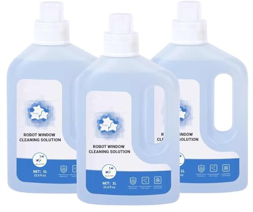 1L Laveur de Vitre, Compatible avec ECOVACS WINBOT W1 Pro/W2 Pro/W2 Omini, Liquide de Nettoyage de Vitres(Lot de 3)