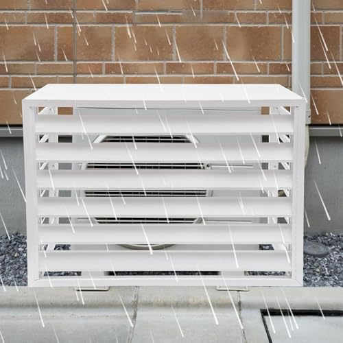 GAOBINGB Clôture de climatisation, Protection antivol en Aluminium Robuste, Protection Contre Le Bruit, pour Un Jardin Bien rangé (Blanc, 110 cm)
