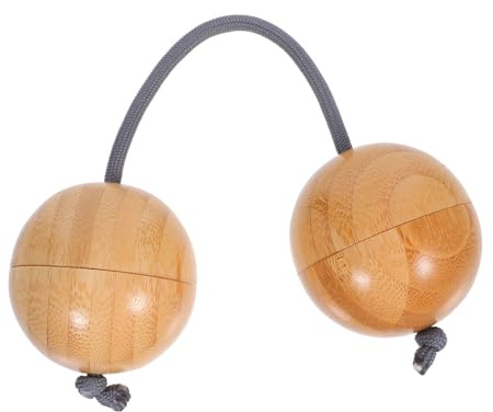 Hemobllo Kashaka Instrument De Percussion Asalato Maracas Rythmiques Pour Spectacles Double Gourde Shaker à Main Avec Boules De Sable Préscolaires