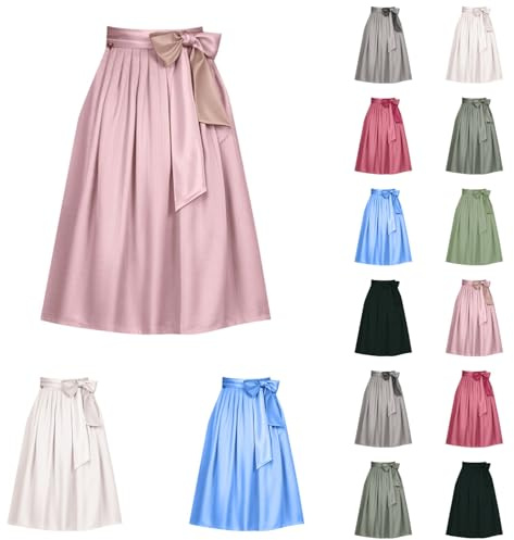 Generisch Damen Dirndl Schürze Midi Lang Dirndlschürze Hochzeit Mittelalter Oktoberfest Trachtenrock Festlich Dirndlrock Plisseerock Für Bayrische Tracht Traditionelle Jacquard-Schürze Trachtenkleid