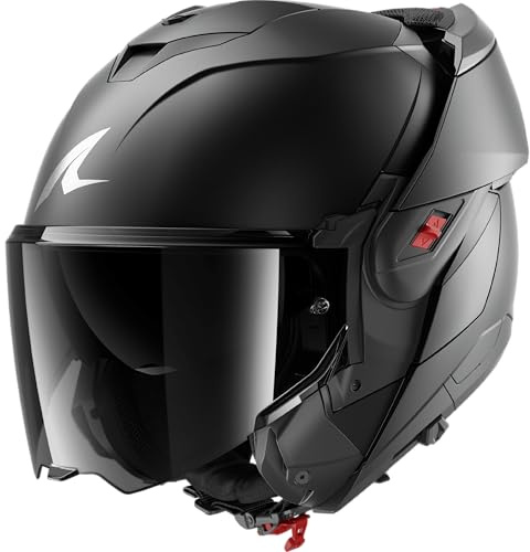 SHARK, Modularer Motorradhelm OXO DARK SHADOW Black Mat Titan A08, M