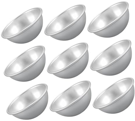 TOPPERFUN 9 pièces Moule à Tartelettes Aluminium Moules à Pâtisseries et Desserts Réutilisables pour Œufs Gâteaux et Pudding Accessoires de Cuisson Polyvalents
