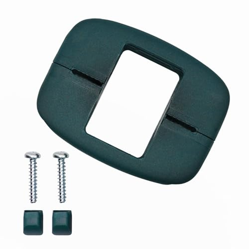 SKIR'CO (6 uds.) Abrazaderas de plástico verdes, rectangulares de 40 x 60 mm, para postes de cerca y soportes para paneles de malla de alambre soldado, color RAL 6005