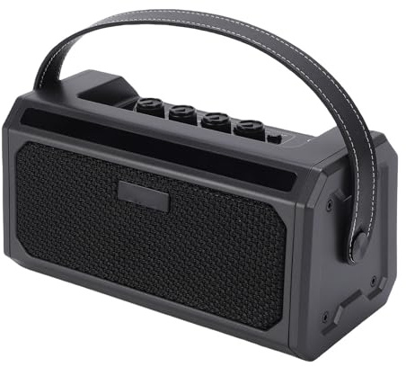 Luocute Tragbarer 10-W-E-Gitarrenverstärker, Vollanaloge Technologie mit Hoher Klarheit, 2 Tonmodi, BT 5.3, Wiederaufladbarer Akku mit Kopfhöreranschluss und AUX-Eingang für zu Hause
