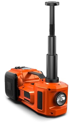 Gatos para Coche Gato hidráulico portátil 5T con inflador Incorporado, Cambiador de neumáticos de 12V con luz para sedán SUV Gato de elevación
