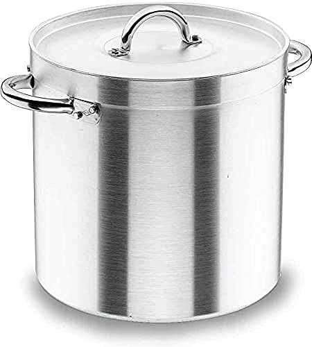 Lacor 20145 - pentola dritta con alluminio Coperchio Chef 45 cm | Utensile professionale duraturo; progettato per prestazioni ottimali e una pulizia rapida in lavastoviglie