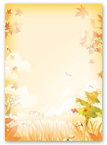 Motivpapier VOGELSCHEUCHE Jahreszeiten - Herbst Herbstmotiv - DIN A4 Format 100 Blatt - Paper-Media