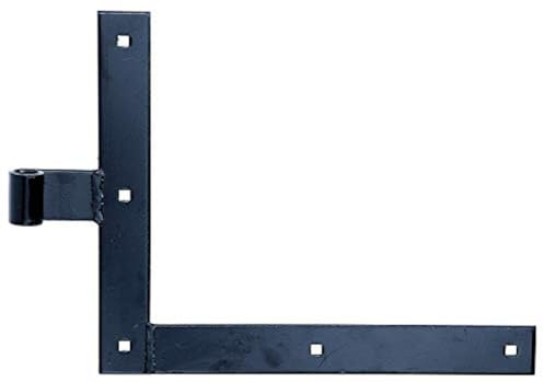 Alberts 306342 Vinkelbeslag för fönsterluckor | Rak eller karpsvansände för upp- eller nedtill | svart dopplackering | Hål: Diameter 14 mm | Storlek 250 x 300 x 35 mm