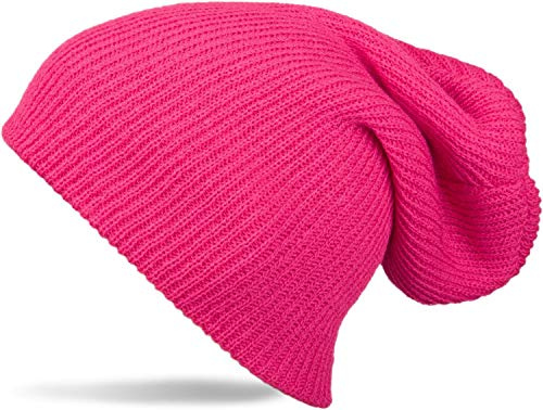 styleBREAKER Unisex Beanie Strickmütze Slouch Polyacryl | Doppelt gestrickt. Kopfumfang bis 61cm. Bundweite 20cm. Höhe 30cm. elastisches Material. als Krempmütze tragbar.