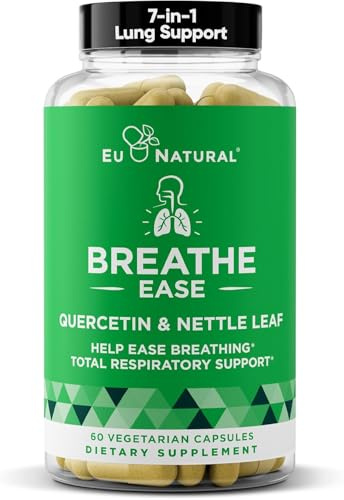 Breathe Inhaler Support Supplement - Sinus, Lungs, Open & Clear Airways - Seasonal Nasal Health, Bronchial Wellness, Healthy Chest - Quercetin, Vitamin D, Bromelain Pills - 60 Vegetarian Soft Capsules