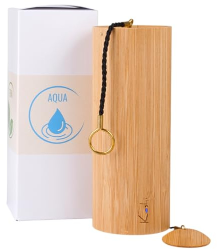 Koshi Klangspiel Aqua Wasser aus Bambusfurnier | Windspiel mit Geschenkverpackung | Geschenkbox
