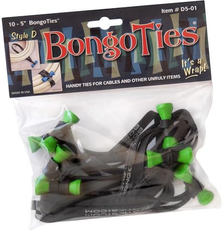 BongoTies D5-01-g Bongo-Krawatten im Stil D Baumfrosch, grüne Spitze, 12,7 cm, 10 Stück