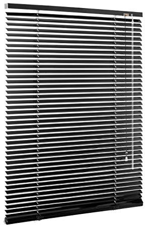 Ventanara® Jalousie Aluminium Rollo Plissee Schalusie Jalousette Türrollo Rolladen viele Größen (120 x 160 cm, Schwarz matt)