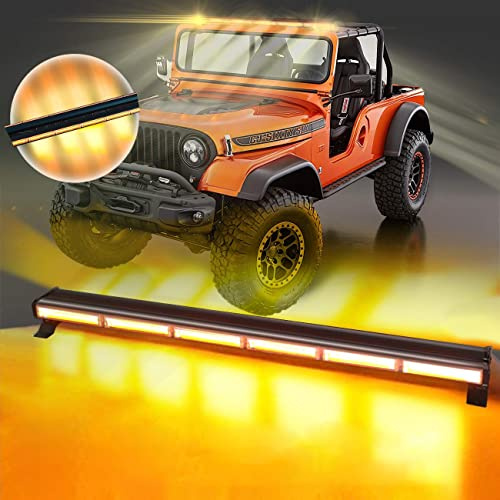 antom 90cm 240w Gyrophare Orange LED, 12V-24V Jaune LED Avertissement et 3 meters cordons, 16 Modes stroboscopiques clignotants…