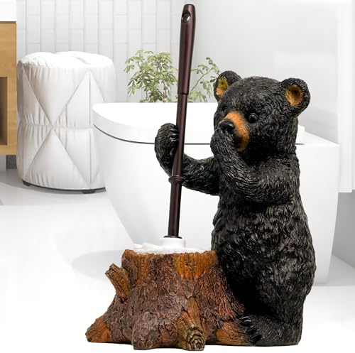 WC-Bürstenhalter-Set für Badezimmer, super niedlicher Bärensockel, solide WC-Bürste und Halter, Flexibler und langlebiger Stil, stilvolle WC-Reinigungsbürste, platzsparend, WC-Bürsten für Badezimmer
