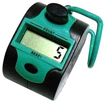 MACHSWON Elektronisk räknare, 5 digital LCD elektronisk manuell fingerdisk, handdiskar för löpning, golf, sport, evenemang, fotboll grön