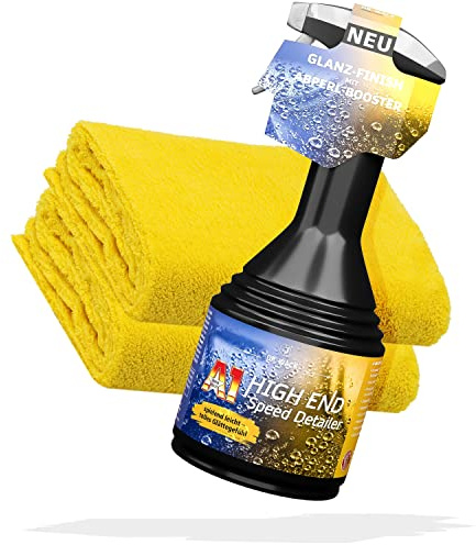 detailmate Dr. Wack Glanz Finish Set: Dr.Wack A1 High End Speed Detailer 500 ml + 2X Mikrofasertuch Edgeless Superflausch 550GSM | Auto Lack Finish mit Lotuseffekt