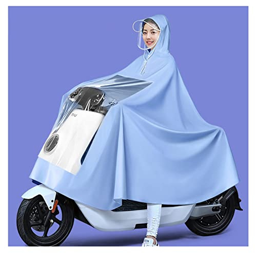 Poncho antipioggia con cappuccio, impermeabile da ciclismo, mantello antipioggia unisex antivento, for bici, bici elettriche, moto, copri poncho antipioggia for scooter da mobilità ( Color : Blue , Si