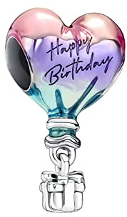 Alstiva 'Alles Gute zum Geburtstag' Heißluftballon Silber Anhänger für Armband & Halskette - Damen Geschenk