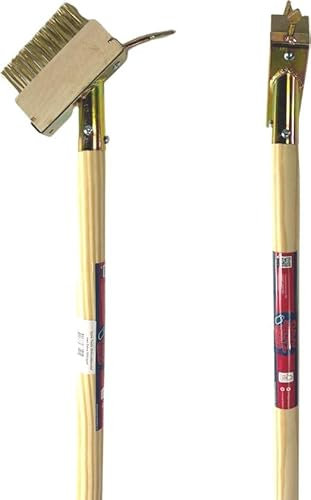 Synx Tools Fugenbürste Unkraut, Fugenbürsten, Fugenbürste mit Haken Unkrautbürste Unkrautbürste Gartenbürste, Stahlbürste für Moos, Fugenkratzer Mit Halter und Stiel 160cm