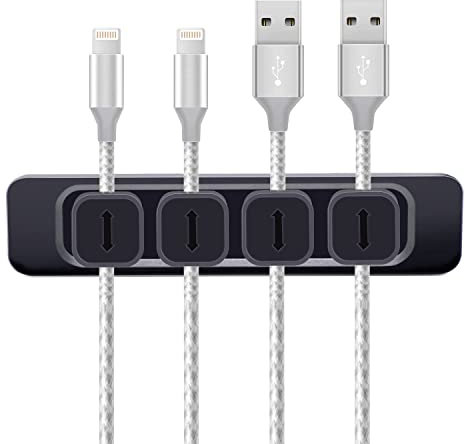 OYE Clips de Câble Attache-Câble Magnétique Organisateur de Câbles de Gestion Support Rangement Cordon Bureau pour Fils de Chargeur/Ordinateur/Souris/Écouteur/Téléphone,Clips Câble Organisateur Bureau