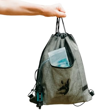 Puribag Pro Kit Schwerkraft-Wasserfilter – tragbares 4-in-1-Wasserfiltersystem für Rucksackreisen, Camping und Notfälle – hängt überall, filtert Wasser