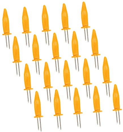 Happyyami 20 Pièces Support De Barbecue Cob Broches De Barbecue Porte-épis à Viande Dents De Support En Métal Porte-maïs Doux Outils De Multifonction