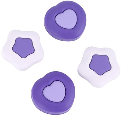 GeekShare Cute Silicone Joycon Thumb Grip Caps Kawaii Thumbstick Caps Joystick Cover Compatible with Switch/OLED/Switch Lite,2Pairs/4PCS - Cream Heart Dark Version