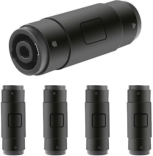 Xiatiaosann 4-poliger für Speakon-Stecker Kupplung Lautsprecher Buchse auf Buchse für Neutrik-Audiostecker, Gerader Koppler, Kabel-Klinkenstecker zur Verlängerung des AMP-Kabels, 5 Stück