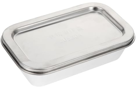 Butterdose Edelstahl Mit Deckel, Rechteckige Aufbewahrungsbox Für Butter, Desserts Und Kekse, 320 Ml, Temperaturbeständig Von -20 °C Bis 120 °C, Geeignet Für Küche, Restaurant Und Zuhause