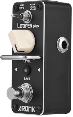COMETX Pedal looper Pedal Loop Pedal para guitarra eléctrica 24bit/44.1khz Looper Effects Pedal Dual Color LED Status Indicador de volumen Ajuste de volumen Grabación Guardar Botón con barra antipaso