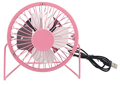 Locadence Petit Ventilateur USB, Fer, Aluminium, Acier, Ultra Silencieux, Rotatif à 360°, Interrupteur à Bouton Unique, Ventilateur Portable Durable pour la Maison, le Bureau (#1)