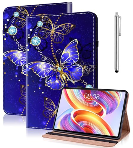 TUOLISG Hülle für M10 3rd Gen 10.1 Zoll 2022 (TB-328FU/TB-328XU),PU Leder Case Stoßfeste Robust Schutzhülle mit Stände,Handschlaufe für Lenovo M10 3. Gen 10.1 -Schmetterling